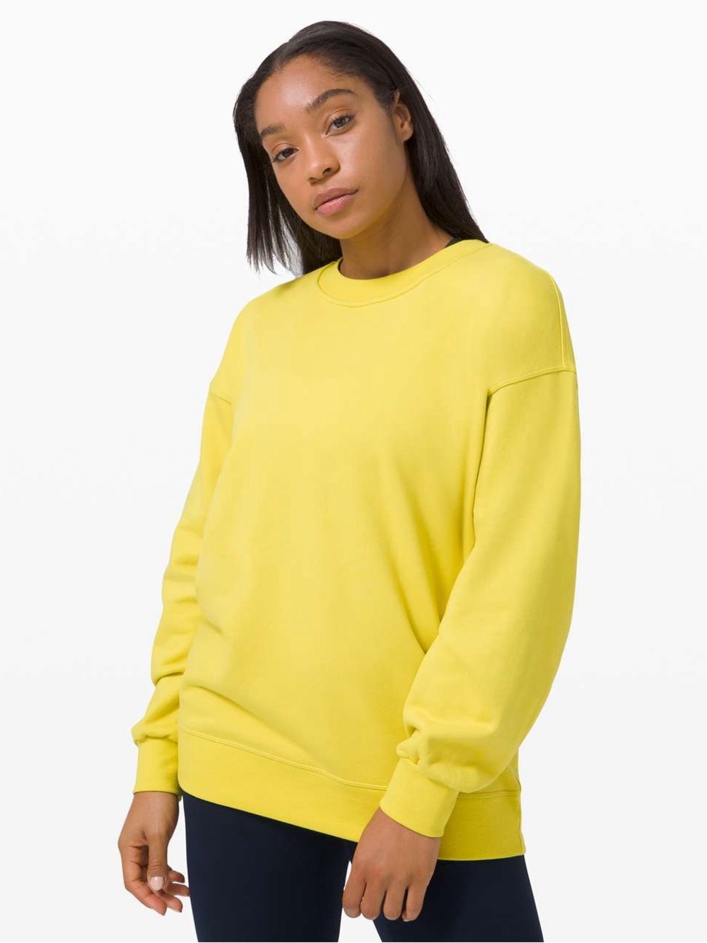 Lululemon Perfectly Oversized Crew Yellow Serpentine